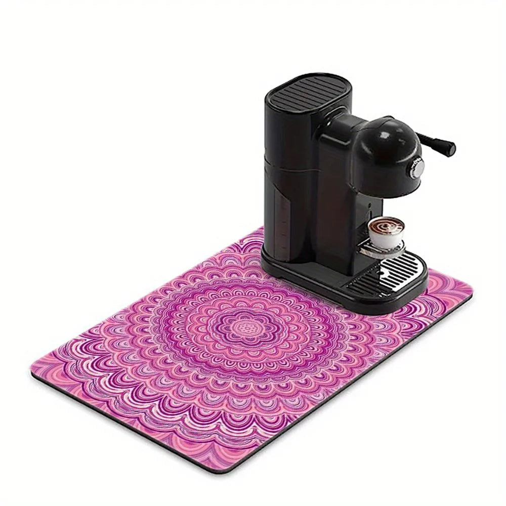 1pc Absorbent Mats Coffee Mats Hide Stains Drying Mats Non-Slip Dish Mats Easy to Clean For Kitchen Counter Coffee Bars