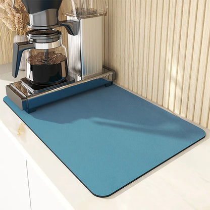 1-2PCS Super Absorbent Mat Anti-slip Coffee Dish Large Kitchen Absorbent Draining Mat Drying Mat Quick Dry Bathroom Drain Pad