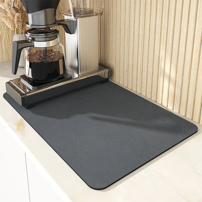 1-2PCS Super Absorbent Mat Anti-slip Coffee Dish Large Kitchen Absorbent Draining Mat Drying Mat Quick Dry Bathroom Drain Pad
