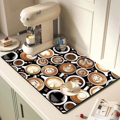 American Style Absorbent Kitchen Draining Mat Coffee Dish Drying Mat Bathroom Drain Pad Tableware Mat Placemat For Table Coaster