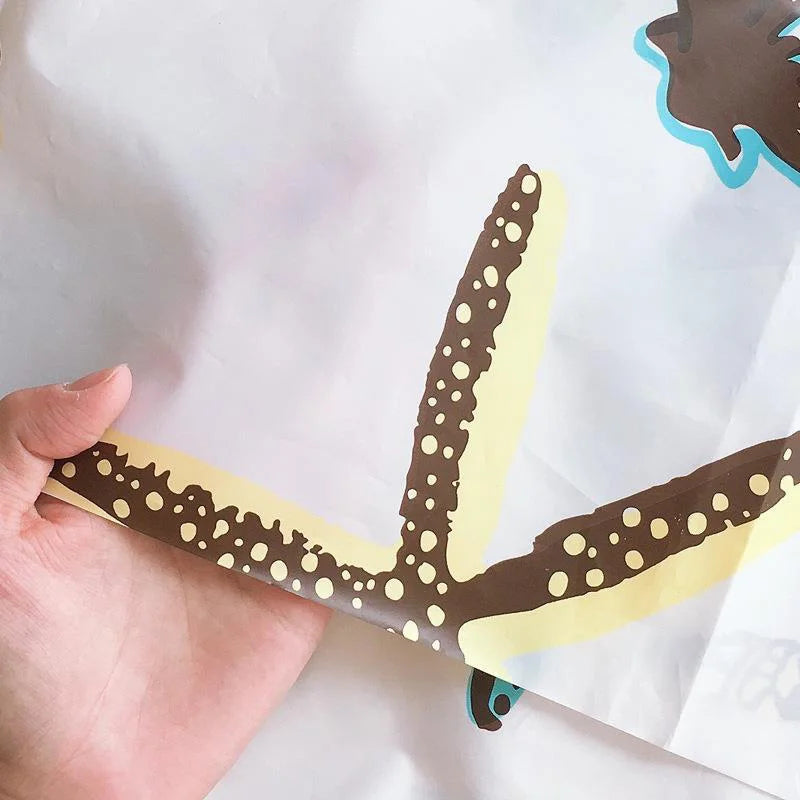 180x200cm Durable Peva Waterproof Plastic Curtain Shell Starfish Pattern Bathroom Screens Shower Curtain Bathroom Accessor