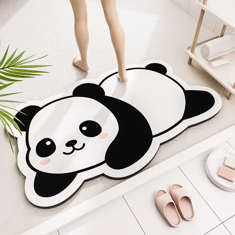 1PC Cute Diatom Super Absorbent Bathroom Mat Cartoon Animal Non-Slip Mud Toilet Pad Quick-Drying Bath Mat Floor Mat