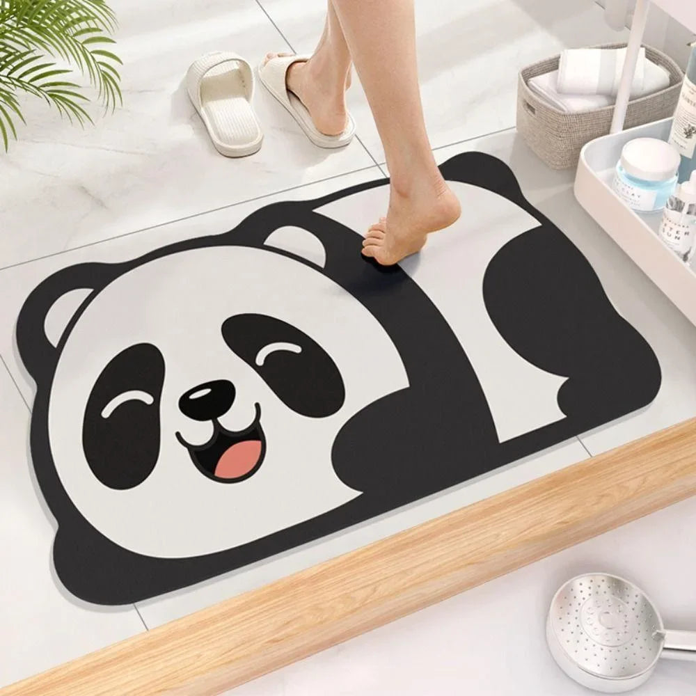 1PC Cute Diatom Super Absorbent Bathroom Mat Cartoon Animal Non-Slip Mud Toilet Pad Quick-Drying Bath Mat Floor Mat