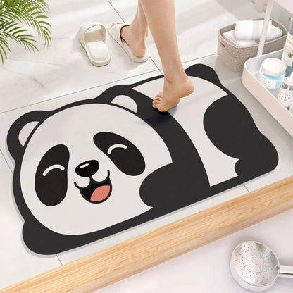 1PC Cute Diatom Super Absorbent Bathroom Mat Cartoon Animal Non-Slip Mud Toilet Pad Quick-Drying Bath Mat Floor Mat