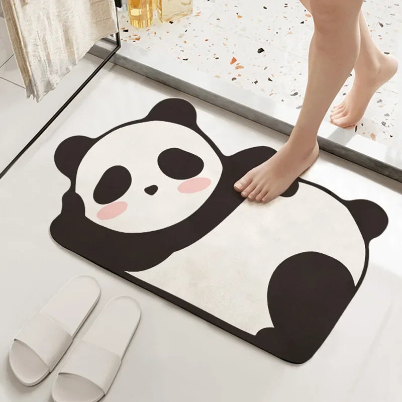 1PC Cute Diatom Super Absorbent Bathroom Mat Cartoon Animal Non-Slip Mud Toilet Pad Quick-Drying Bath Mat Floor Mat