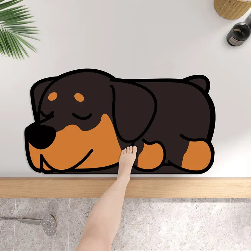 1PC Cute Diatom Super Absorbent Bathroom Mat Cartoon Animal Non-Slip Mud Toilet Pad Quick-Drying Bath Mat Floor Mat