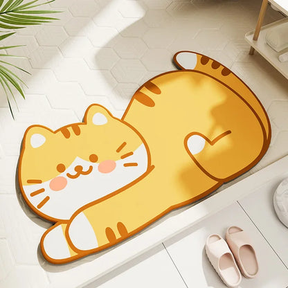 1PC Cute Diatom Super Absorbent Bathroom Mat Cartoon Animal Non-Slip Mud Toilet Pad Quick-Drying Bath Mat Floor Mat