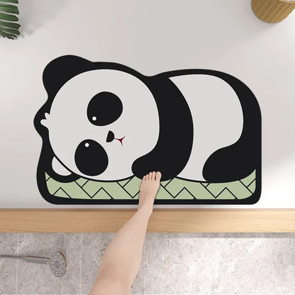 1PC Cute Diatom Super Absorbent Bathroom Mat Cartoon Animal Non-Slip Mud Toilet Pad Quick-Drying Bath Mat Floor Mat
