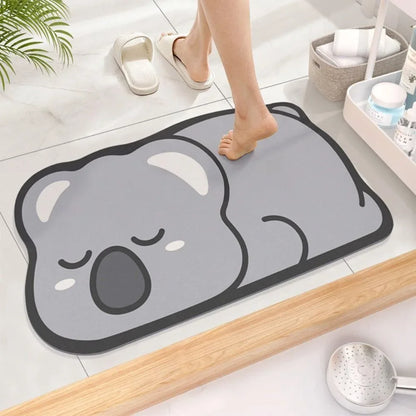 1PC Cute Diatom Super Absorbent Bathroom Mat Cartoon Animal Non-Slip Mud Toilet Pad Quick-Drying Bath Mat Floor Mat