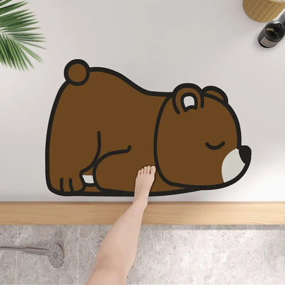 1PC Cute Diatom Super Absorbent Bathroom Mat Cartoon Animal Non-Slip Mud Toilet Pad Quick-Drying Bath Mat Floor Mat