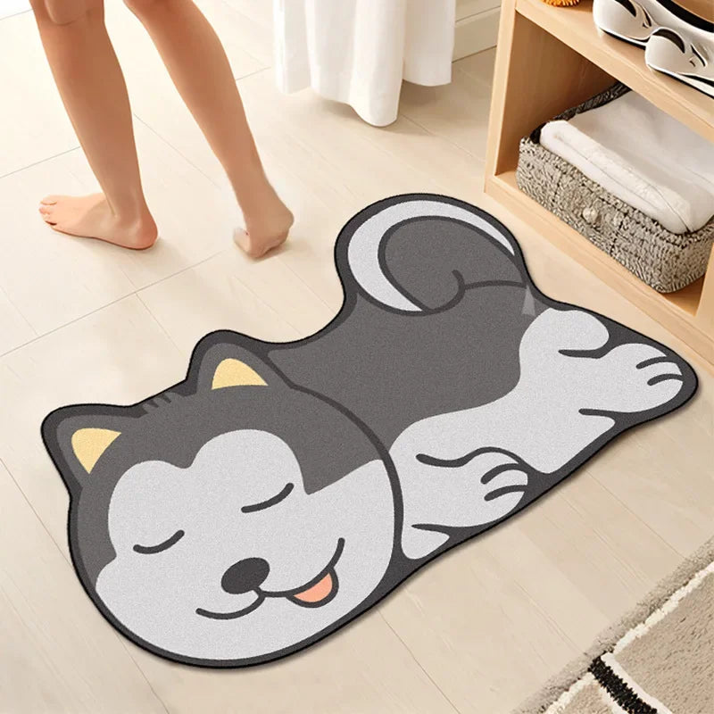 1PC Cute Diatom Super Absorbent Bathroom Mat Cartoon Animal Non-Slip Mud Toilet Pad Quick-Drying Bath Mat Floor Mat