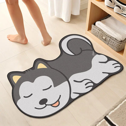 1PC Cute Diatom Super Absorbent Bathroom Mat Cartoon Animal Non-Slip Mud Toilet Pad Quick-Drying Bath Mat Floor Mat