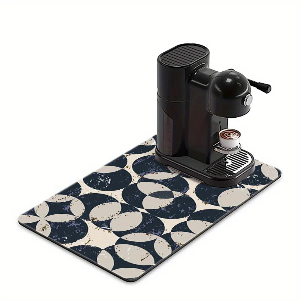 1pc Absorbent Mats Coffee Mats Hide Stains Drying Mats Non-Slip Dish Mats Easy to Clean For Kitchen Counter Coffee Bars