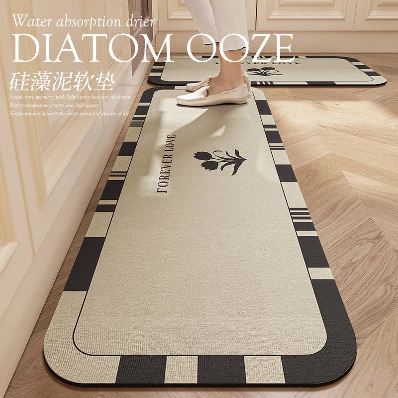 1pc Diatom Mud Floor Mat, Super Absorbent Kitchen Mat, Quick-Drying Kitchen rugs