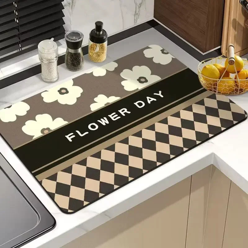 21 Styles Anti-Slip Anti Bacteria Mat Dish Drying Super Absorbent Coffee Dish Draining Mats Napa Skin Tableware Kitchen Rug