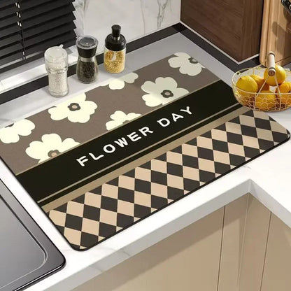 21 Styles Anti-Slip Anti Bacteria Mat Dish Drying Super Absorbent Coffee Dish Draining Mats Napa Skin Tableware Kitchen Rug