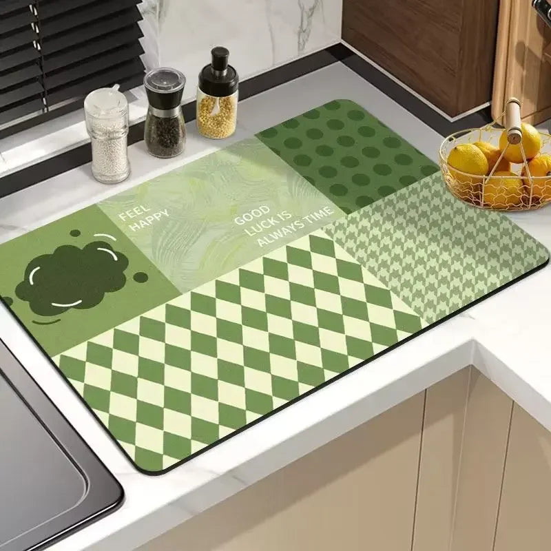 21 Styles Anti-Slip Anti Bacteria Mat Dish Drying Super Absorbent Coffee Dish Draining Mats Napa Skin Tableware Kitchen Rug