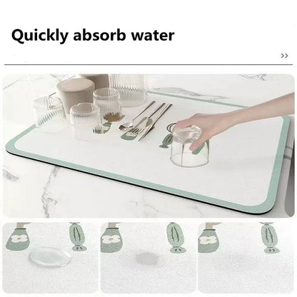21 Styles Anti-Slip Anti Bacteria Mat Dish Drying Super Absorbent Coffee Dish Draining Mats Napa Skin Tableware Kitchen Rug