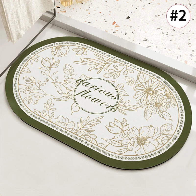 40x60cm Absorbent Bathroom Doormat Non Slip Bath Mat Bathtub Side Carpet Entrance Rug for Household Bath Mats Livingroom Carpet