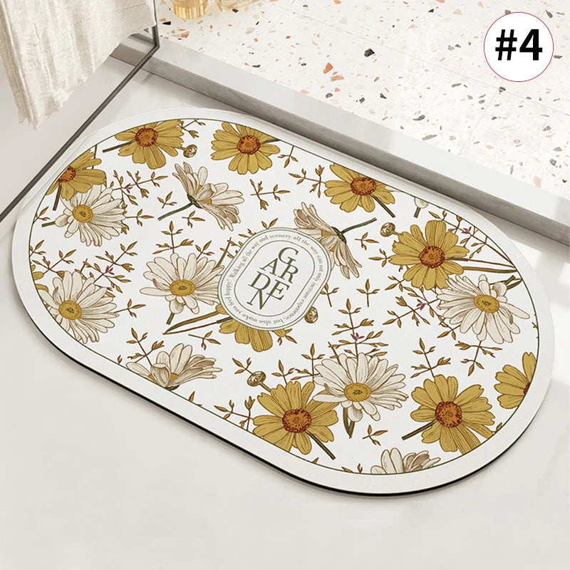 40x60cm Absorbent Bathroom Doormat Non Slip Bath Mat Bathtub Side Carpet Entrance Rug for Household Bath Mats Livingroom Carpet