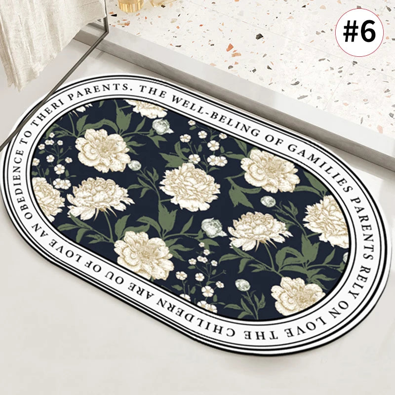 40x60cm Absorbent Bathroom Doormat Non Slip Bath Mat Bathtub Side Carpet Entrance Rug for Household Bath Mats Livingroom Carpet