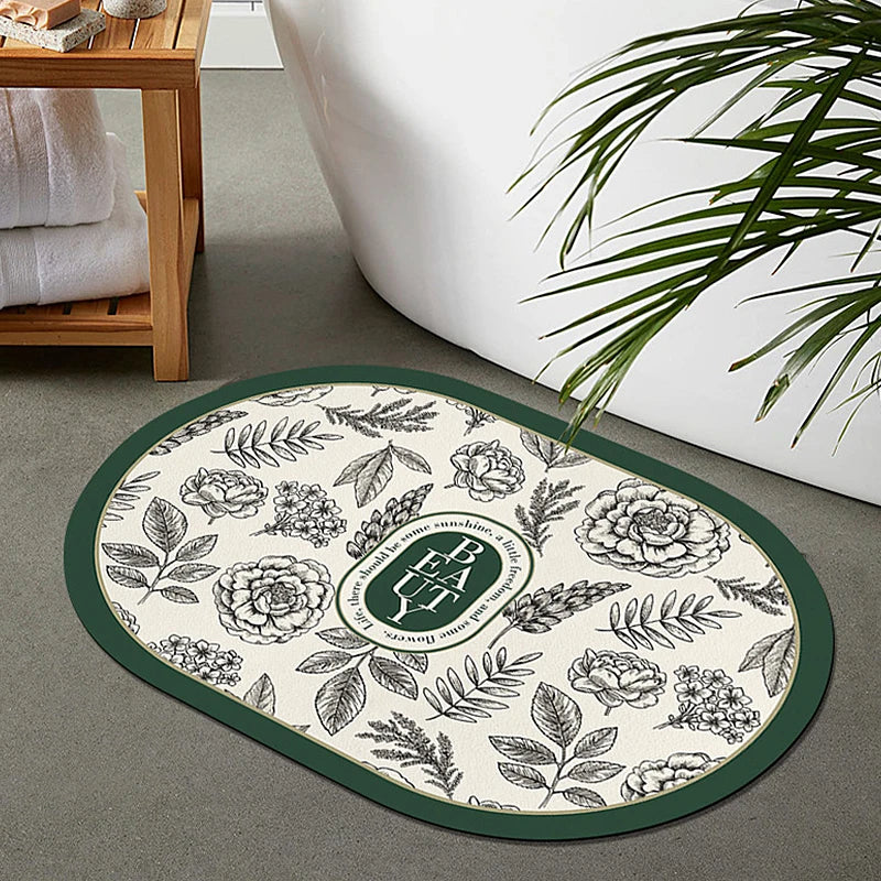 40x60cm Absorbent Bathroom Doormat Non Slip Bath Mat Bathtub Side Carpet Entrance Rug for Household Bath Mats Livingroom Carpet