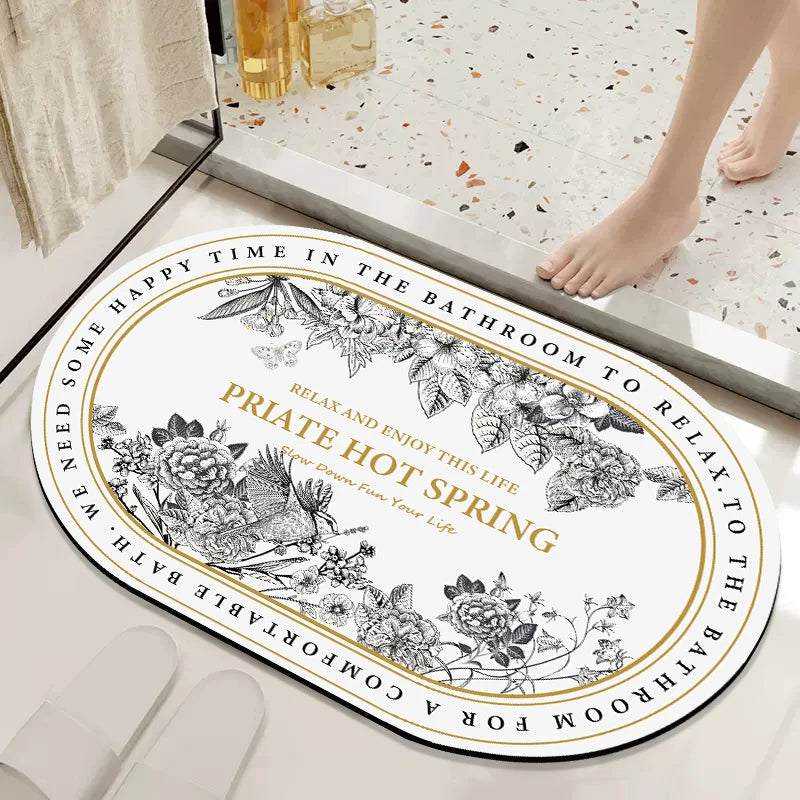 40x60cm Absorbent Bathroom Doormat Non Slip Bath Mat Bathtub Side Carpet Entrance Rug for Household Bath Mats Livingroom Carpet