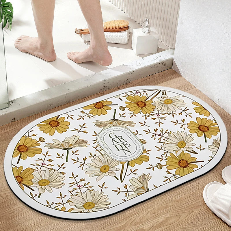 40x60cm Absorbent Bathroom Doormat Non Slip Bath Mat Bathtub Side Carpet Entrance Rug for Household Bath Mats Livingroom Carpet