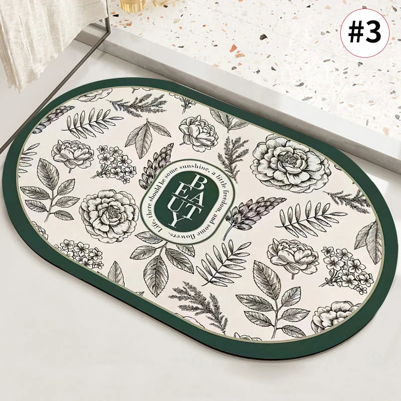 40x60cm Absorbent Bathroom Doormat Non Slip Bath Mat Bathtub Side Carpet Entrance Rug for Household Bath Mats Livingroom Carpet