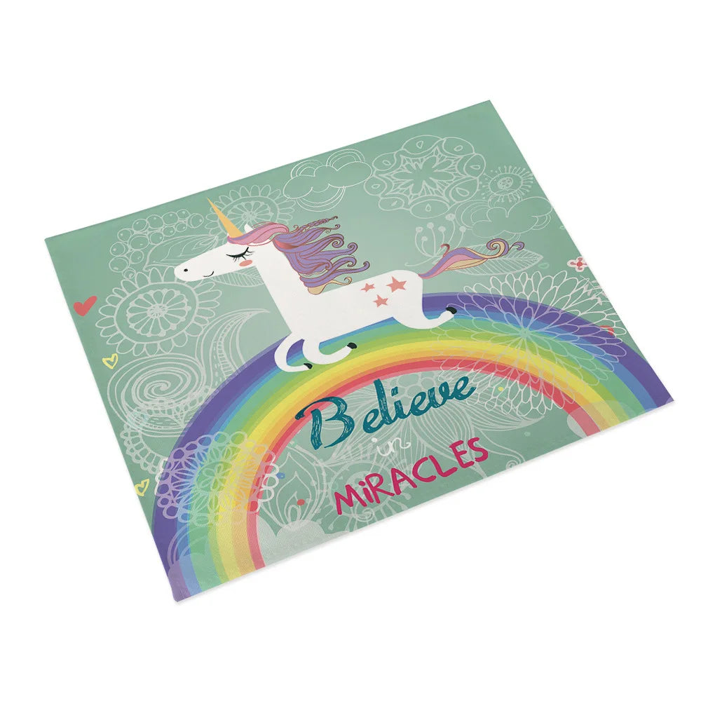 45x32cm Cartoon Pink Table Mat Unicorn Individual Placemats Coasters Set Pad On The Table Cup Pad Place Mats For Dining Table