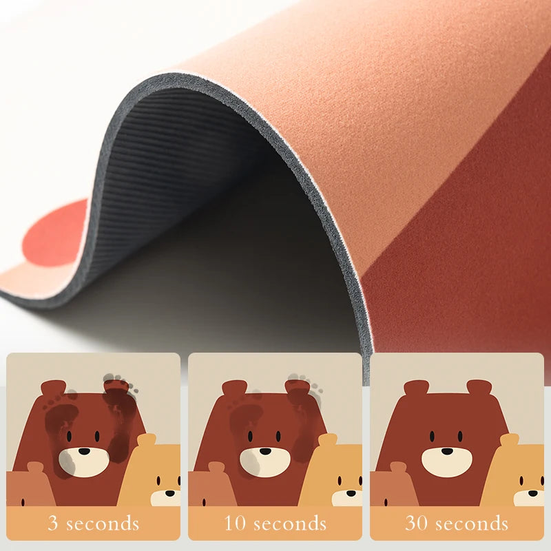 50*80 Diatomaceous Earth Anime Bath Mat Absorbent Bathroom Rug Foot Mats Non-Slip Quick Dry Bathtub Side Carpet Home Decor