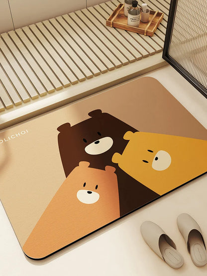 50*80 Diatomaceous Earth Anime Bath Mat Absorbent Bathroom Rug Foot Mats Non-Slip Quick Dry Bathtub Side Carpet Home Decor