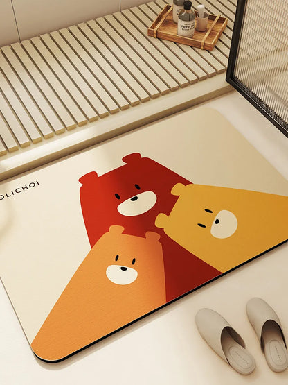 50*80 Diatomaceous Earth Anime Bath Mat Absorbent Bathroom Rug Foot Mats Non-Slip Quick Dry Bathtub Side Carpet Home Decor