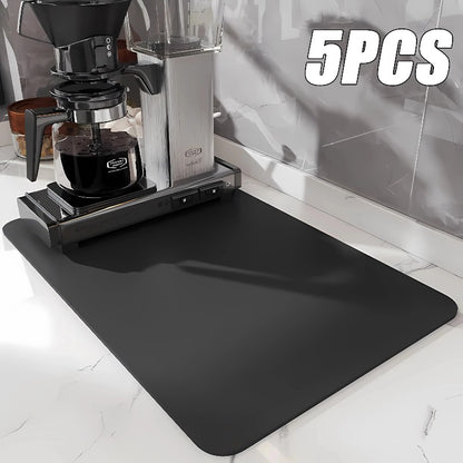 1-5PCS Super Absorbent Mat Anti-slip Coffee Dish Large Kitchen Absorbent Draining Mat Drying Mat Quick Dry Bathroom Drain Pad