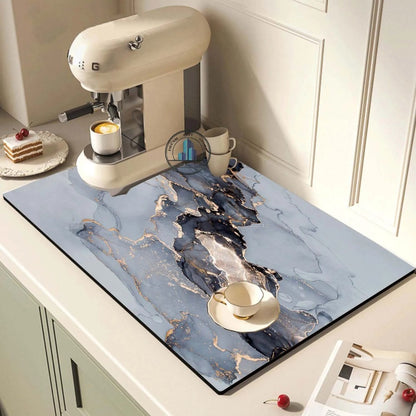 Absorbent Coffee Dish Quick Drying Kitchen Absorbent Drained Placemat Drying Mat for Table Bathroom Kitchen Draining Pads
