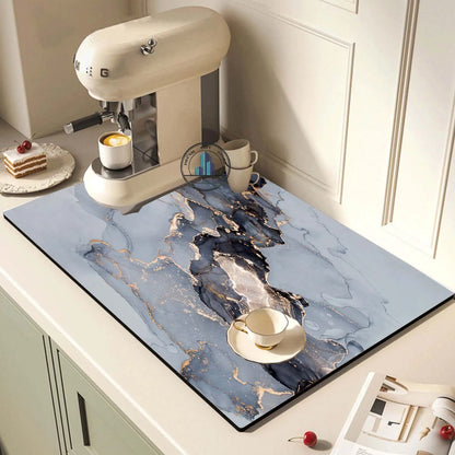 Absorbent Coffee Dish Quick Drying Kitchen Absorbent Drained Placemat Drying Mat for Table Bathroom Kitchen Draining Pads
