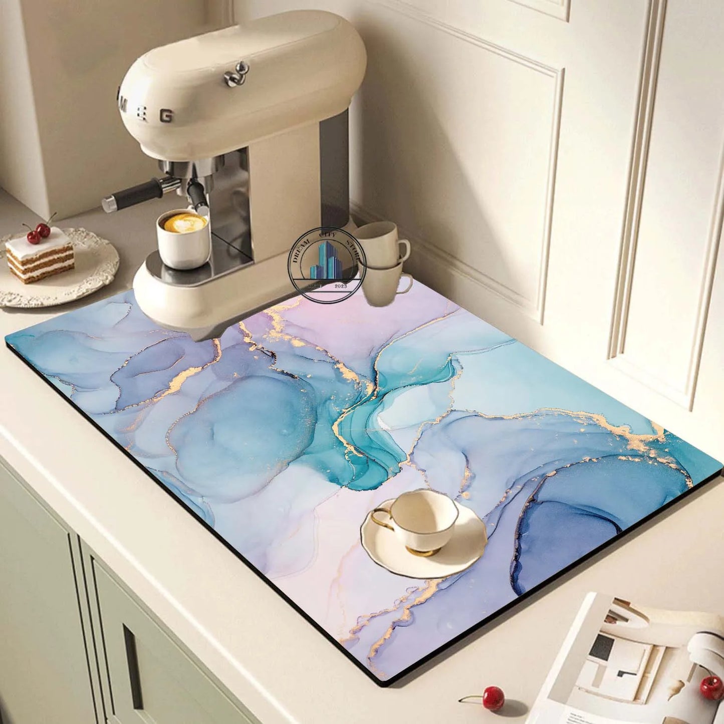 Absorbent Coffee Dish Quick Drying Kitchen Absorbent Drained Placemat Drying Mat for Table Bathroom Kitchen Draining Pads