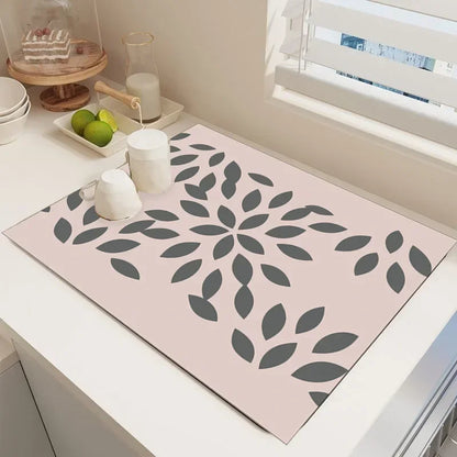 Absorbent	Drain	Pad	Kitchen	Dish	Drying	Mat	Tableware	Coffee Table	Draining	Pad	Printed	Dinnerware	Cup	Bottle	Placemat	Drainer