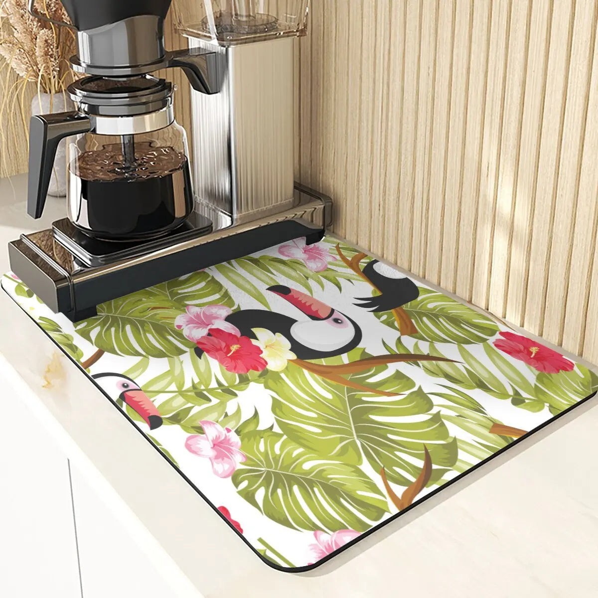 Animal Style Absorbent Drying Mats For Kitchen Coaster Absorbent Drying Mat For Kitchen Birds Pattern Kitchens Dish Drying Mat