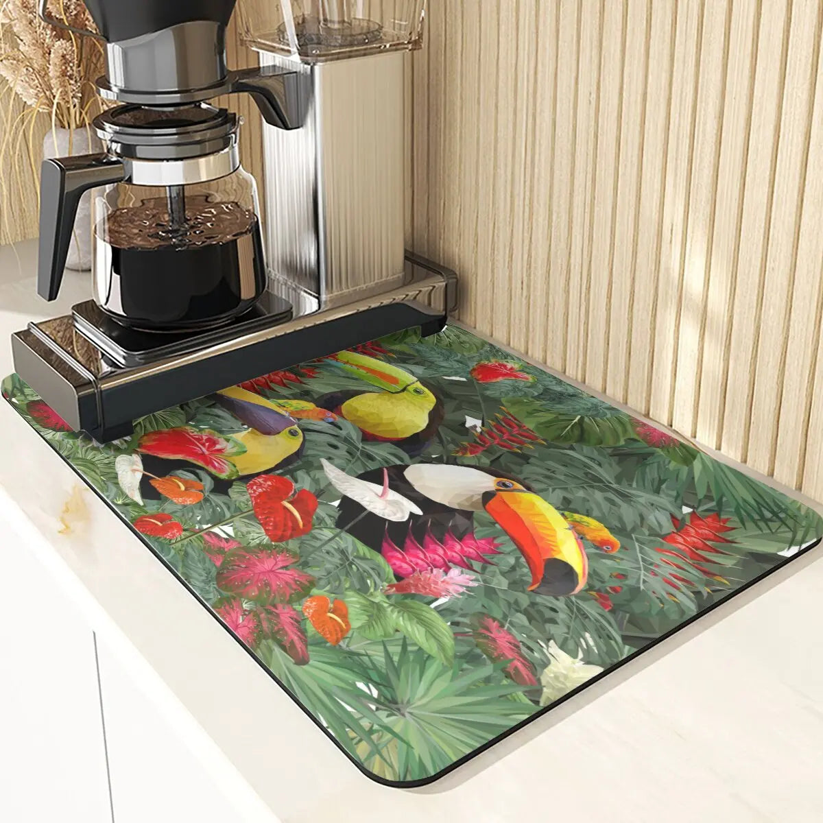 Animal Style Absorbent Drying Mats For Kitchen Coaster Absorbent Drying Mat For Kitchen Birds Pattern Kitchens Dish Drying Mat