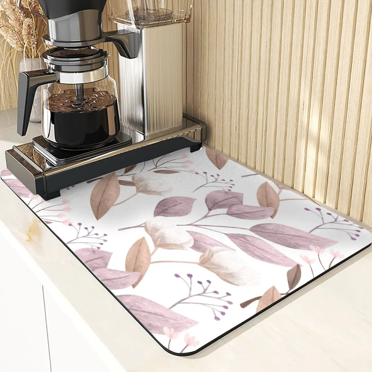 Animal Style Diatomaceous Earth Mat Kitchen Accessories Flowers Pattern Absorbent Drying Mat For Kitchen Table Pads Cup Coaster