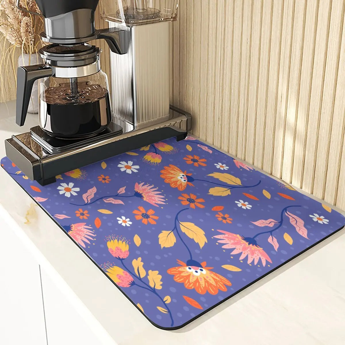 Animal Style Diatomaceous Earth Mat Kitchen Accessories Flowers Pattern Absorbent Drying Mat For Kitchen Table Pads Cup Coaster