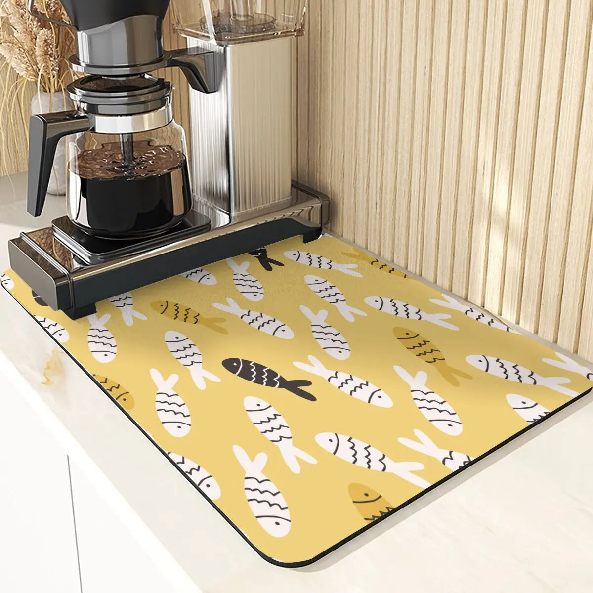 Animal Style Diatomaceous Earth Mat Kitchen Accessories Flowers Pattern Absorbent Drying Mat For Kitchen Table Pads Cup Coaster