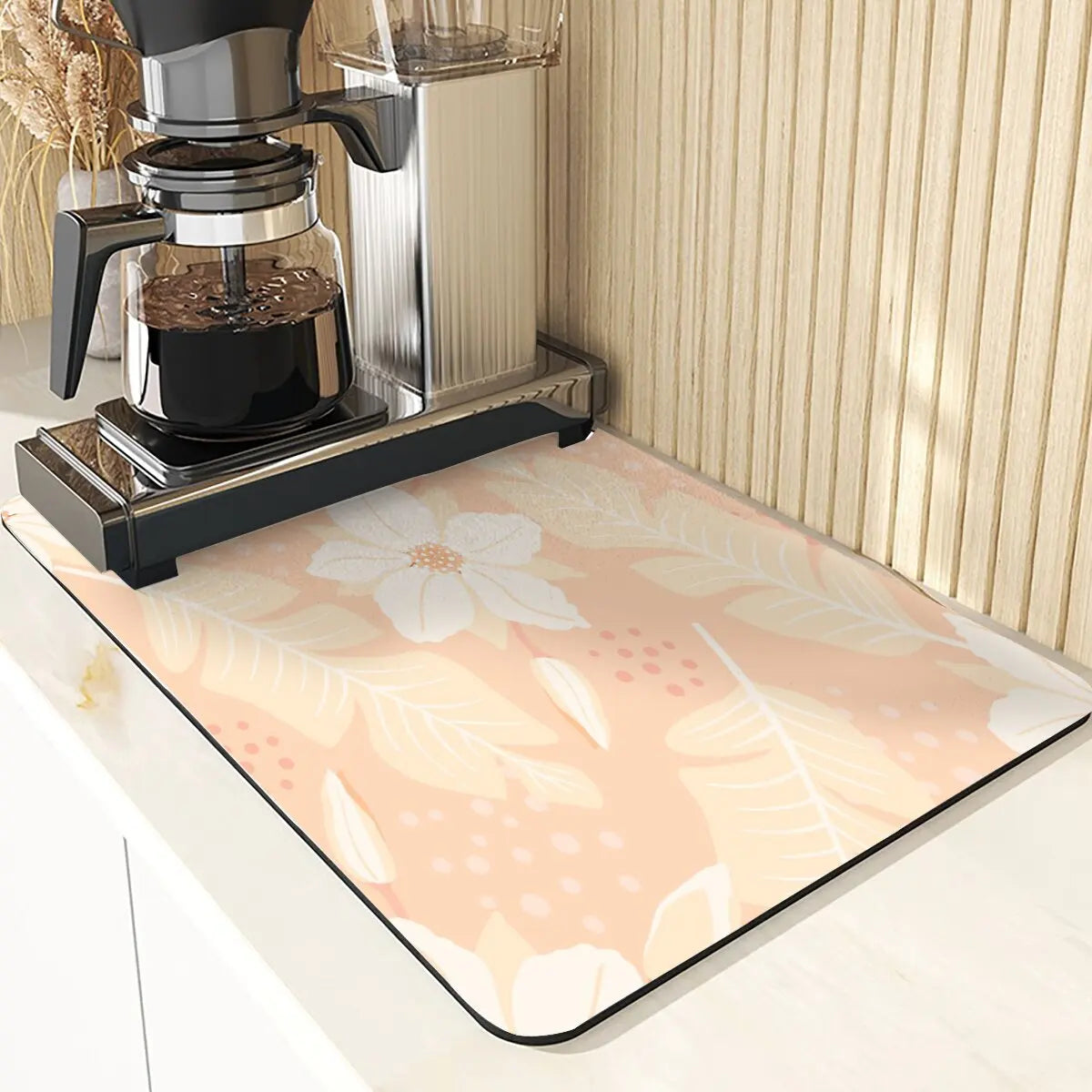 Animal Style Diatomaceous Earth Mat Kitchen Accessories Flowers Pattern Absorbent Drying Mat For Kitchen Table Pads Cup Coaster
