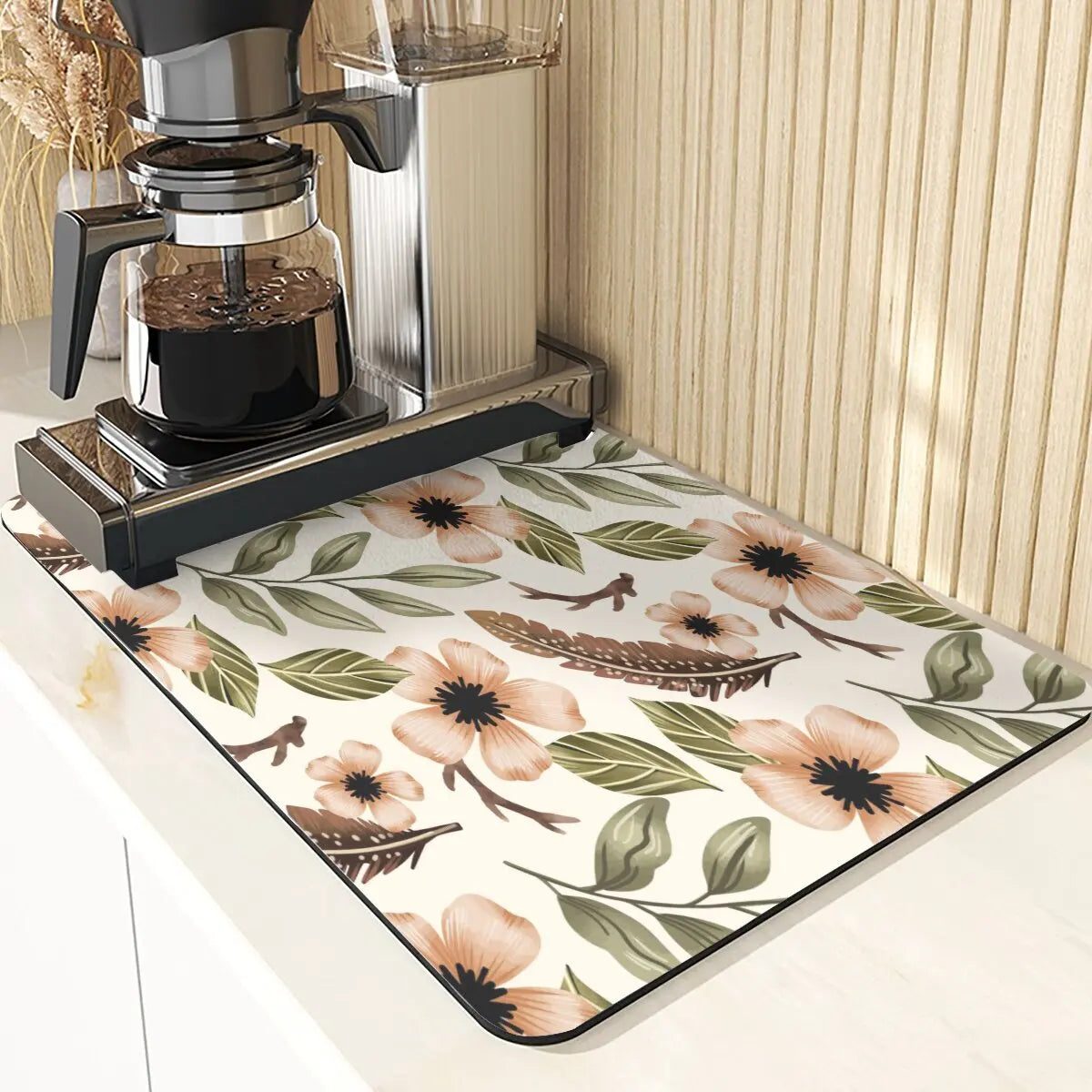Animal Style Diatomaceous Earth Mat Kitchen Accessories Flowers Pattern Absorbent Drying Mat For Kitchen Table Pads Cup Coaster