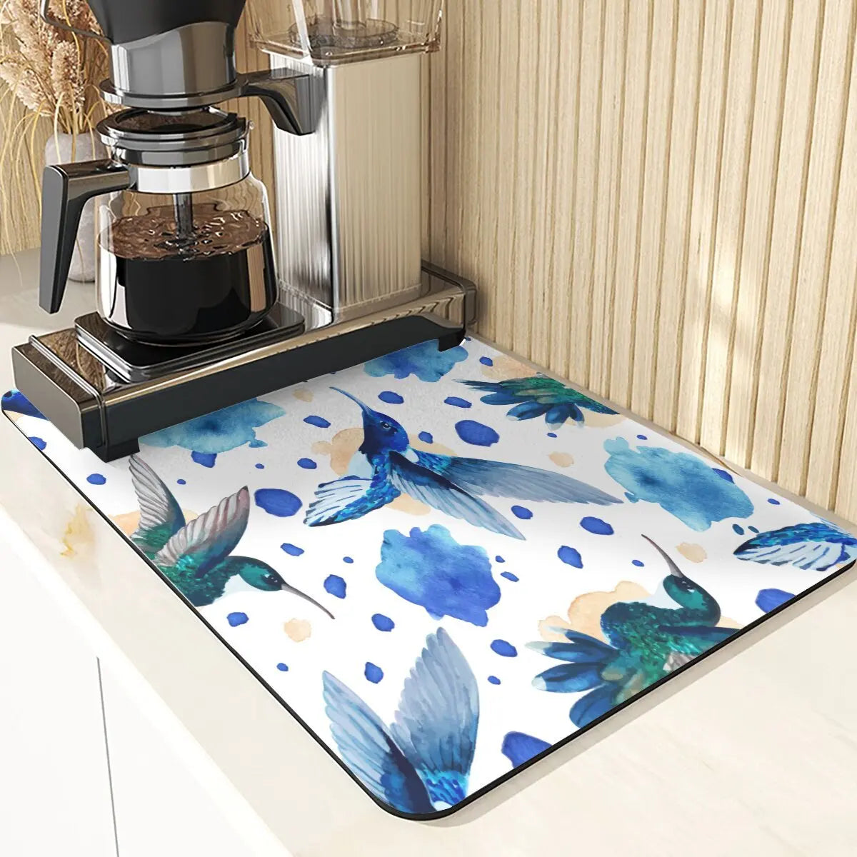 Animal Style Diatomaceous Earth Mat Kitchen Accessories Flowers Pattern Absorbent Drying Mat For Kitchen Table Pads Cup Coaster